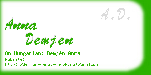 anna demjen business card